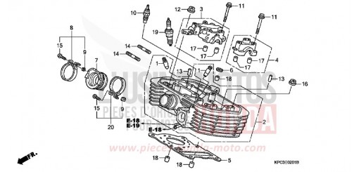 CULASSE DE CYLINDRE AR. XL125V7 de 2007